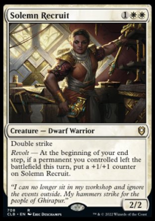 (708) Magic The Gathering Commander Legends: Battle for Baldur's Gate: Extras Single: Solemn Recruit  Rare