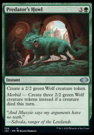 (708) Magic The Gathering Jumpstart 2022 Single: Predator's Howl  Uncommon
