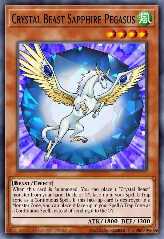 (179) YuGiOh TCG RA03: Quarter Century Bonanza Single: Crystal Beast Sapphire Pegasus (V.2 - Quarter Century Secret Rare)  Quarter Century Secret Rare