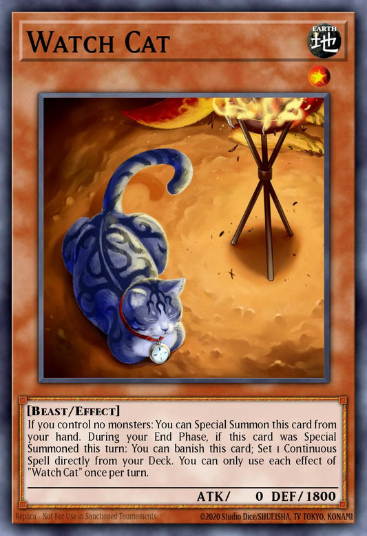 (013) YuGiOh TCG MP19: 2019 Gold Sarcophagus Tin Mega Pack Single: Watch Cat  Common