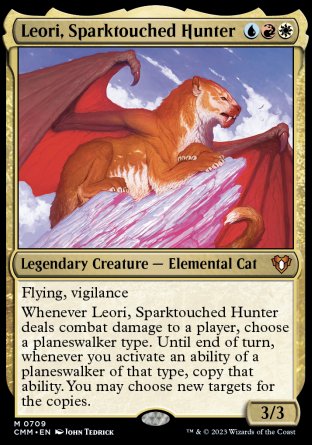 (709) Magic The Gathering Commander Masters: Extras Single: Leori, Sparktouched Hunter (V.1) Holo Mythic