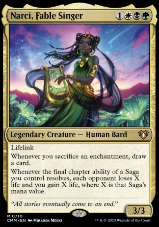 (710) Magic The Gathering Commander Masters: Extras Single: Narci, Fable Singer (V.1) Holo Mythic