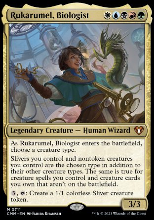 (711) Magic The Gathering Commander Masters: Extras Single: Rukarumel, Biologist (V.1) Holo Mythic