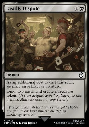 (712) Magic The Gathering Universes Beyond: Fallout: Extras Single: Deadly Dispute  Holo Common