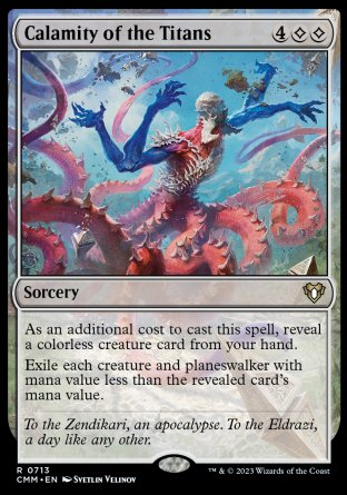 (713) Magic The Gathering Commander Masters: Extras Single: Calamity of the Titans  Rare