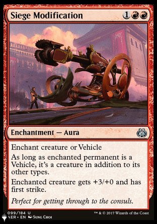 (099) Magic The Gathering The List Single: Siege Modification  Uncommon