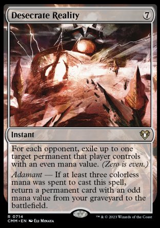 (714) Magic The Gathering Commander Masters: Extras Single: Desecrate Reality Holo Rare