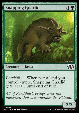 (714) Magic The Gathering Foundations Jumpstart Single: Snapping Gnarlid  Common