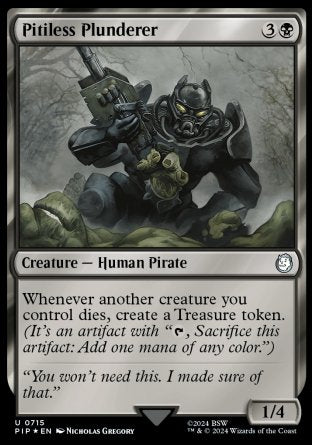 (715) Magic The Gathering Universes Beyond: Fallout: Extras Single: Pitiless Plunderer  Holo Uncommon