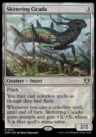 (717) Magic The Gathering Commander Masters: Extras Single: Skittering Cicada  Rare
