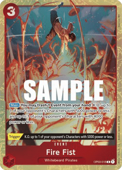 (018) One Piece TCG OP03: Pillars of Strength Single: Fire Fist (OP03-018) (V.2)  Alternate Art