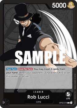 (076) One Piece TCG OP03: Pillars of Strength Single: Rob Lucci (OP03-076) (V.1)  Leader