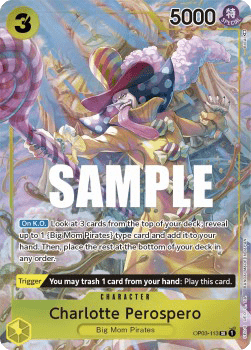 (113) One Piece TCG OP03: Pillars of Strength Single: Charlotte Perospero (OP03-113) (V.2)  Alternate Art