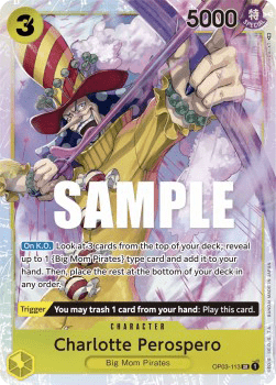 (113) One Piece TCG OP03: Pillars of Strength Single: Charlotte Perospero (OP03-113) (V.1)  Super Rare