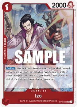 (003) One Piece TCG OP03: Pillars of Strength Single: Izo (OP03-003)  Rare
