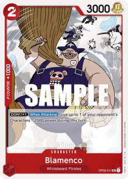 (011) One Piece TCG OP03: Pillars of Strength Single: Blamenco (OP03-011)  Uncommon