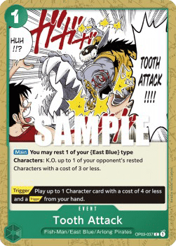 (037) One Piece TCG OP03: Pillars of Strength Single: Tooth Attack (OP03-037)  Common