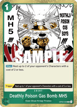 (038) One Piece TCG OP03: Pillars of Strength Single: Deathly Poison Gas Bomb MH5 (OP03-038)  Rare
