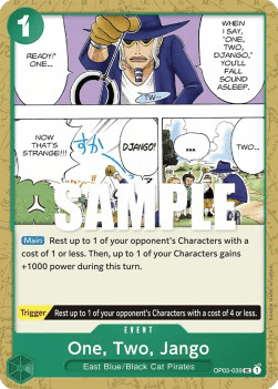 (039) One Piece TCG OP03: Pillars of Strength Single: One, Two, Jango (OP03-039)  Uncommon