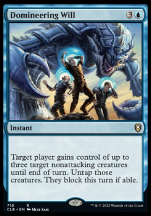 (719) Magic The Gathering Commander Legends: Battle for Baldur's Gate: Extras Single: Domineering Will  Rare