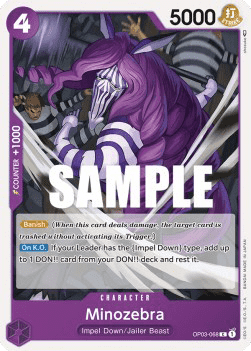 (068) One Piece TCG OP03: Pillars of Strength Single: Minozebra (OP03-068)  Common