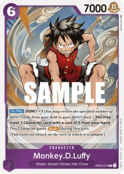 (070) One Piece TCG OP03: Pillars of Strength Single: Monkey.D.Luffy (OP03-070)  Rare