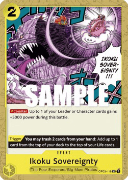 (118) One Piece TCG OP03: Pillars of Strength Single: Ikoku Sovereignty (OP03-118)  Uncommon