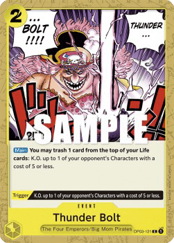 (121) One Piece TCG OP03: Pillars of Strength Single: Thunder Bolt (OP03-121)  Common