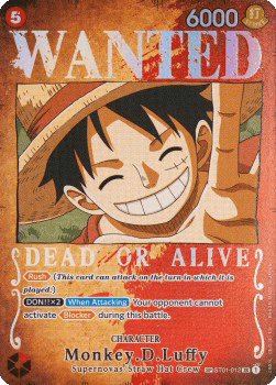 (ST01-012) One Piece TCG OP03: Pillars of Strength Single: Monkey.D.Luffy (ST01-012)  Special Rare