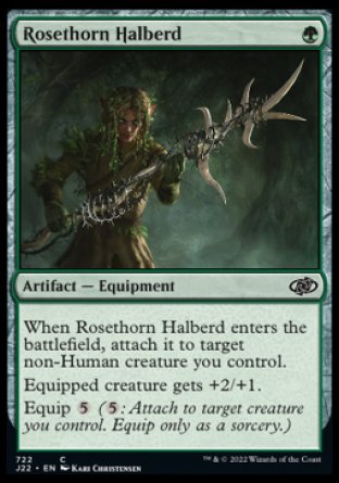 (722) Magic The Gathering Jumpstart 2022 Single: Rosethorn Halberd  Common