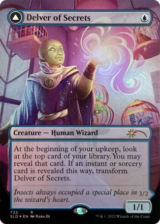 (722) Magic The Gathering Secret Lair Drop Series Single: Delver of Secrets / Insectile Aberration Holo Rare