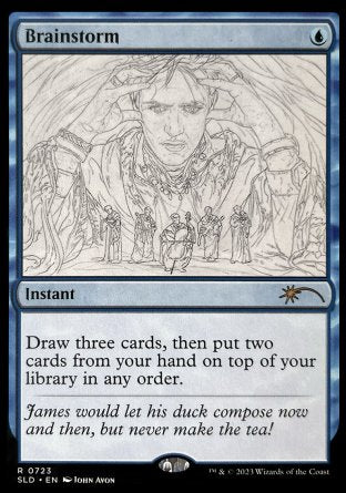 (723) Magic The Gathering Secret Lair Drop Series Single: Brainstorm (V.2)  Rare