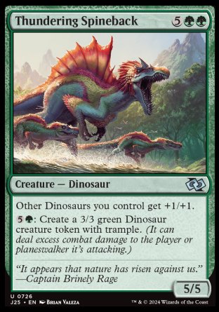 (726) Magic The Gathering Foundations Jumpstart Single: Thundering Spineback  Uncommon