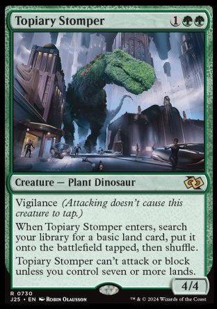 (730) Magic The Gathering Foundations Jumpstart Single: Topiary Stomper  Rare