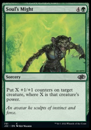 (731) Magic The Gathering Jumpstart 2022 Single: Soul's Might  Common