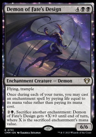 (731) Magic The Gathering Commander Masters: Extras Single: Demon of Fate's Design (V.1)  Rare