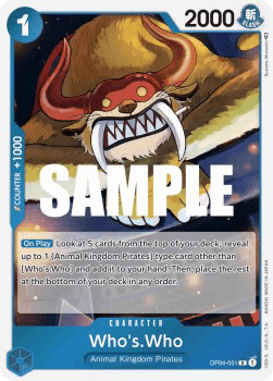 (051) One Piece TCG OP04: Kingdoms of Intrigue Single: Who´s.Who (OP04-051) (V.1)  Rare
