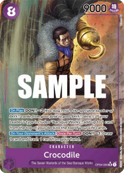 (060) One Piece TCG OP04: Kingdoms of Intrigue Single: Crocodile (OP04-060) (V.2)  Alternate Art