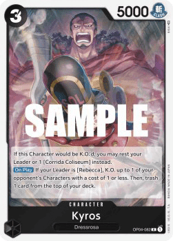 (082) One Piece TCG OP04: Kingdoms of Intrigue Single: Kyros (OP04-082) (V.1)  Rare