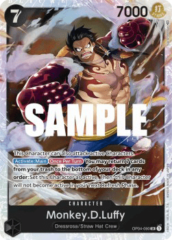 (090) One Piece TCG OP04: Kingdoms of Intrigue Single: Monkey.D.Luffy (OP04-090) (V.1)  Super Rare