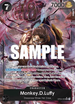 (090) One Piece TCG OP04: Kingdoms of Intrigue Single: Monkey.D.Luffy (OP04-090) (V.2)  Alternate Art