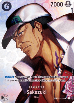 (OP02-099) One Piece TCG OP04: Kingdoms of Intrigue Single: Sakazuki (OP02-099)  Special Rare