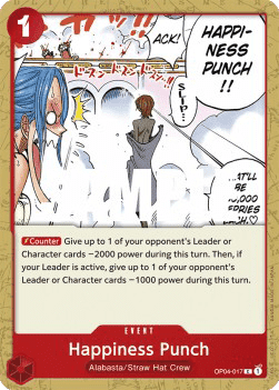 (017) One Piece TCG OP04: Kingdoms of Intrigue Single: Happiness Punch (OP04-017)  Common