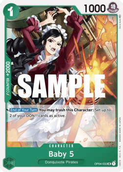 (032) One Piece TCG OP04: Kingdoms of Intrigue Single: Baby 5 (OP04-032)  Uncommon