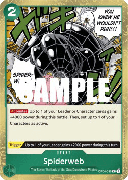 (035) One Piece TCG OP04: Kingdoms of Intrigue Single: Spiderweb (OP04-035)  Rare