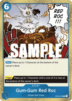 (056) One Piece TCG OP04: Kingdoms of Intrigue Single: Gum-Gum Red Roc (OP04-056)  Rare