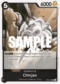 (086) One Piece TCG OP04: Kingdoms of Intrigue Single: Chinjao (OP04-086)  Common