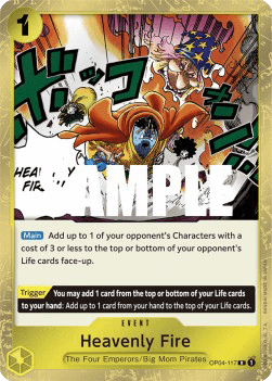 (117) One Piece TCG OP04: Kingdoms of Intrigue Single: Heavenly Fire (OP04-117)  Rare