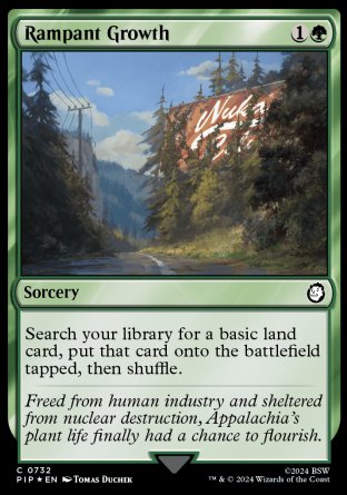 (732) Magic The Gathering Universes Beyond: Fallout: Extras Single: Rampant Growth  Holo Common