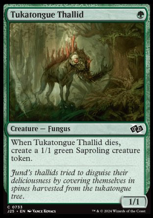 (733) Magic The Gathering Foundations Jumpstart Single: Tukatongue Thallid  Common